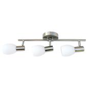 Rail d'éclairage à 3 lumières, nickel satiné