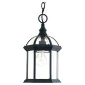 Project Source Geometric Suspended Lantern - Clear Glass and Aluminum - Rust Finish