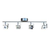 Luminaire sur rail à 4 lumières DEL, nickel brossé