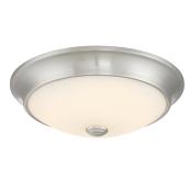 Ceiling Light - Steel and Glass - 11,36-in x 3.5-in - Brushed Nickel