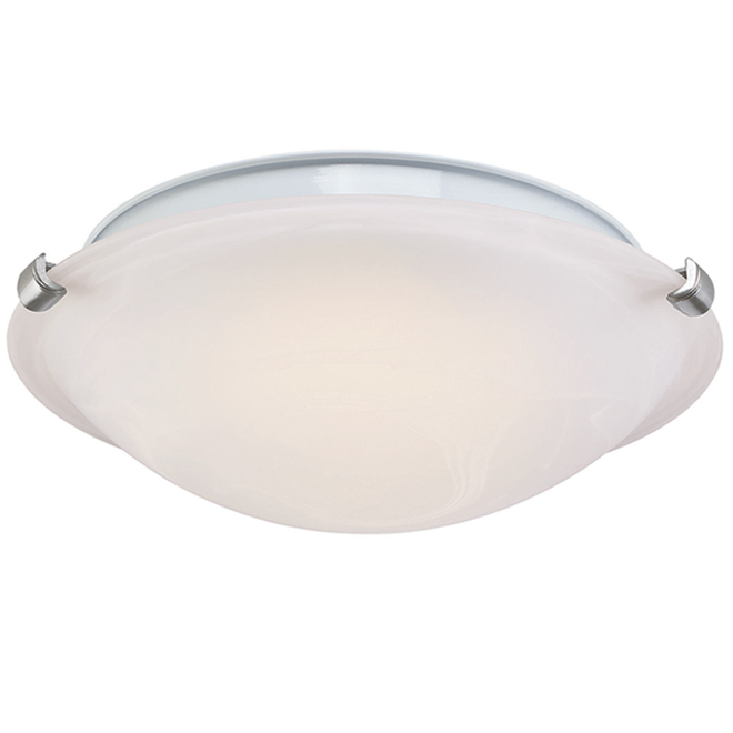 Project Source LED Flushmount Ceiling Light - 12-in - Metal/Glass - Chrome