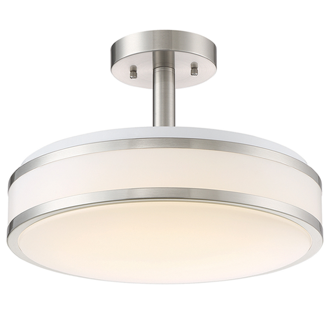 Project Source LED Semi-Flushmount Ceiling Light - 13-in - Metal/Acrylic - Brushed Nickel