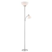Project Source Floor Lamp with Side Light and 3-Way Switch - 71.9-in - Satin Nickel