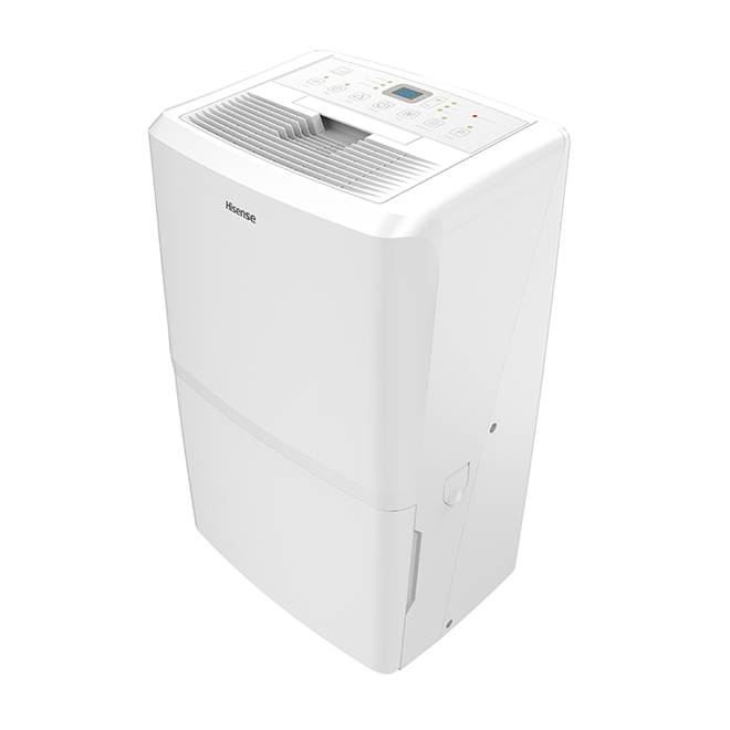 Hisense 2-Speed Dehumidifier - White - Automatic Shut-Off - Portable - 50-pt