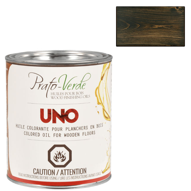 Prato Verde Uno Coloured Oil for Wooden Floors - Charcoal - Mild Odour - 946 mL