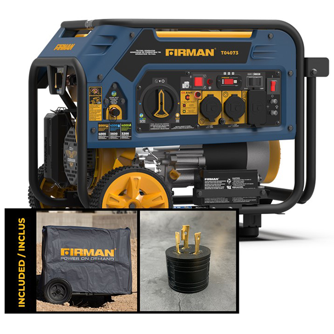 Firman 3100 to 5000 W 120/240 V Electric Start Portable Tri-Fuel Generator