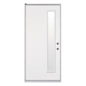 Porte extérieure en acier, panneau de verre, gauche, 36", blanc
