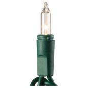 Jeu de 100 lumières incandescentes, fil vert, 21,9', clair