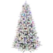 Holiday Living Illuminated Artifical Frosted Christmas Tree - 7.5-ft - 500 Multicolour LED Lights