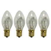 Ampoule incandescente de rechange, C7, 5 W, 4/pqt, clair