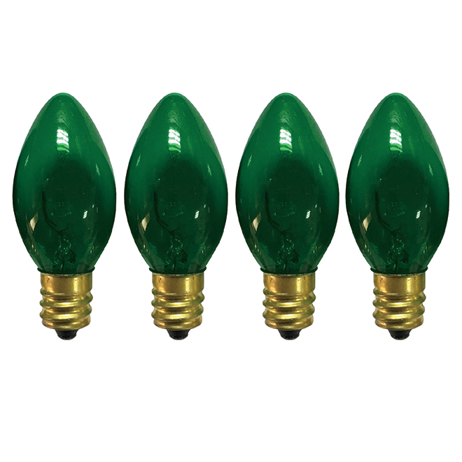 HOLIDAY LIVING Replacement Incandescent Bulb C7 5 W 4/PK Green