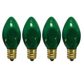 Ampoule incandescente de rechange, C7, 5 W, 4/pqt, vert
