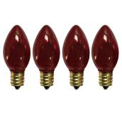 Ampoule incandescente de rechange, C7, 5 W, 4/pqt, rouge
