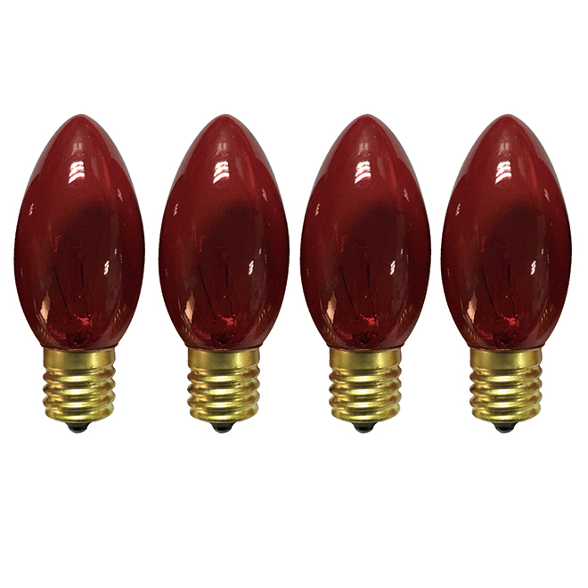 Light Keeper Pro C9 or C7 Replacement Bulbs red/clear Christmas Pack of 4 bulbs 