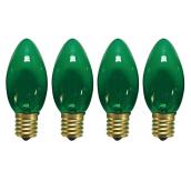 Ampoule incandescente de rechange, C9, 7 W, 25/pqt, vert