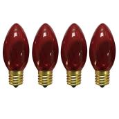 Ampoule incandescente de rechange, C9, 7 W, 25/pqt, rouge