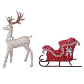 Renne et traineau illuminés Holiday Living, 200 lumières DEL, blanc et rouge