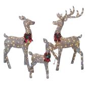 Famille de cerfs illuminés Holiday Living à 240 lumières DEL, PVC, gris