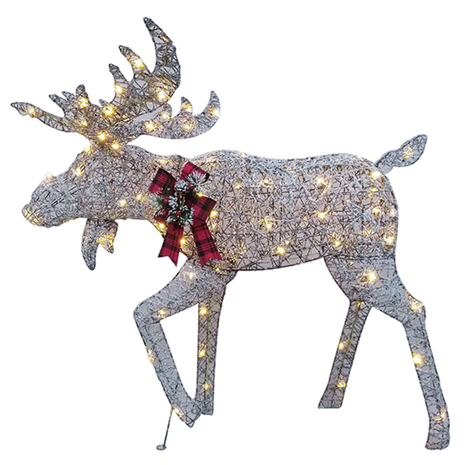 Know Lighted Glittering Moose Outdoor Christmas Decoration
