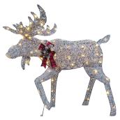 Holiday Living Lighted Moose with 80 LED Lights - PVC - 45-in - Grey