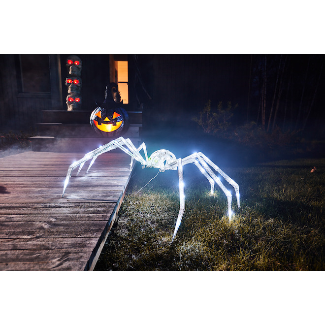 Sculpture d'araignée Holiday Living pour l'Halloween avec lumières DEL, 48 po