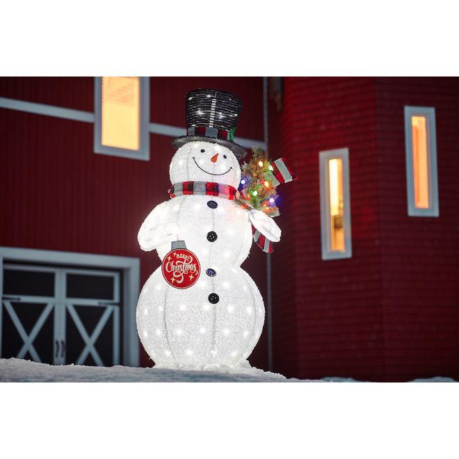 Holiday Living 72-in Multicolour Lighted Pop-up Snowman