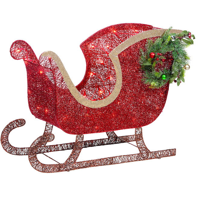 Holiday Living Multicolour LED Lighted Glittering Buck-Sleigh 89-943 | RONA