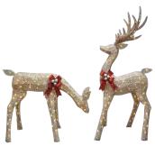 Holiday Living Set of 2 60-in Set of 2 Gold Metal Buck and Doe