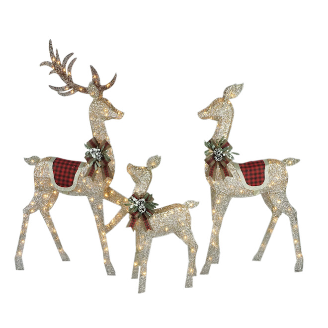 Holiday Living Christmas Deer Family 34-in, 52-in and 64-in