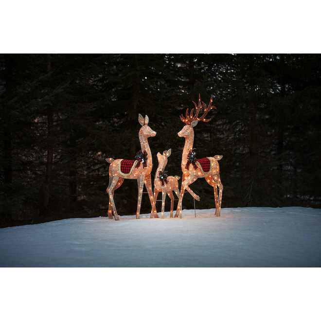 Holiday Living Christmas Deer Family 34-in, 52-in and 64-in