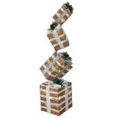 Celebrations by L&CO Lighted 60-in Stacked Gift Boxes in Metal - 80 LED Lights