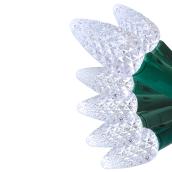 Jeu de 150 lumières extérieures DEL C5, fil vert, blanc froid