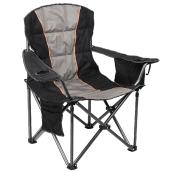 Chaise de camping, porte-gobelet, sac réfrigérant, noir/gris