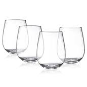 ALLEN + ROTH Set of 4 Stemless Glasses - Clear