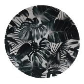Unbreakable Plate Allen + Roth - Palm Motif - 14 3/8-in x 3/4-in- Black and White