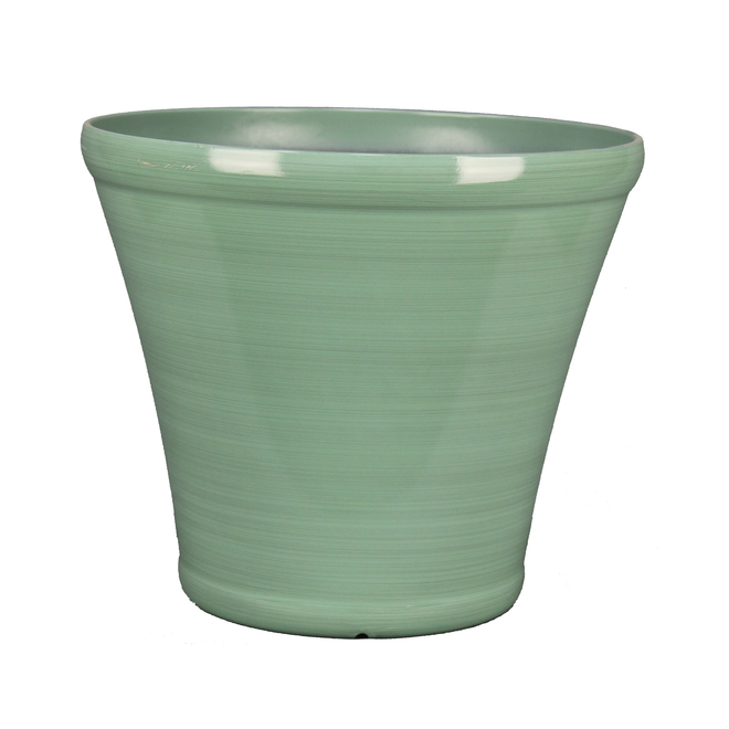 Allen + Roth Resin Planter - Indoor Outdoor - 17-in - Green PLR0418BLF ...