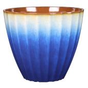 Pot à fleurs Reactive, intérieur/extérieur, 15,1 po, résine, bleu
