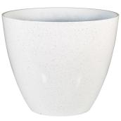Allen + Roth 1-Pack 16.4-in W x 14.3-in H White Resin Planter
