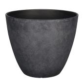 Pot de fleurs Allen + Roth en imitation béton, 16,4 po x 14,3 po, noir