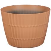 Bazik Cecilia 12.72 x 9.45-in Pink Coral Resin Indoor/Outdoor Flower Pot