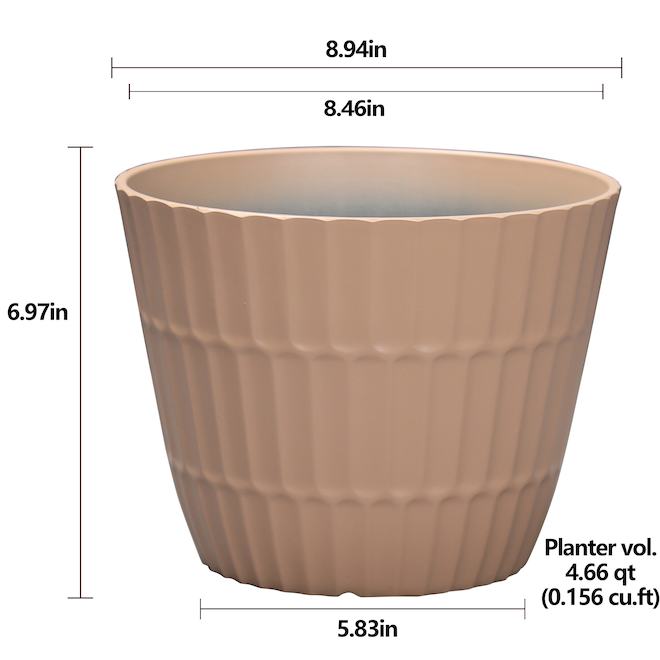 Landon & Co. Cecilia 8.5 x 6.97-in Pink Coral Resin Indoor/Outdoor Flower Pot