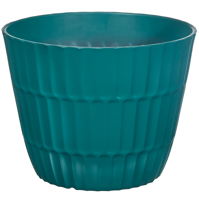 Bazik Cecilia 8.5 x 6.97-in Teal Green Resin Indoor/Outdoor Flower Pot