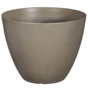 Pot à fleur en résine gris mat Bazik pour intérieur/extérieur 14,1 x 11,34 po