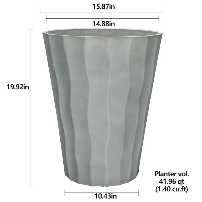 Landon & Co. 14.88 x 19.92-in Grey Resin Indoor/Outdoor Flower Pot