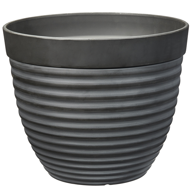 Jardinière d'extérieur Café par Bazik en résine noire 13,9 po