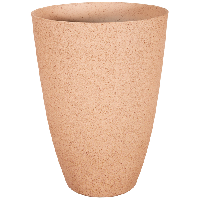 Bazik 15.1-in Coral Pink Faux Concrete Resin Flower Pot