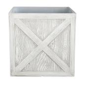 Bazik 14 x 14.92-in White Resin Indoor/Outdoor Square Planter