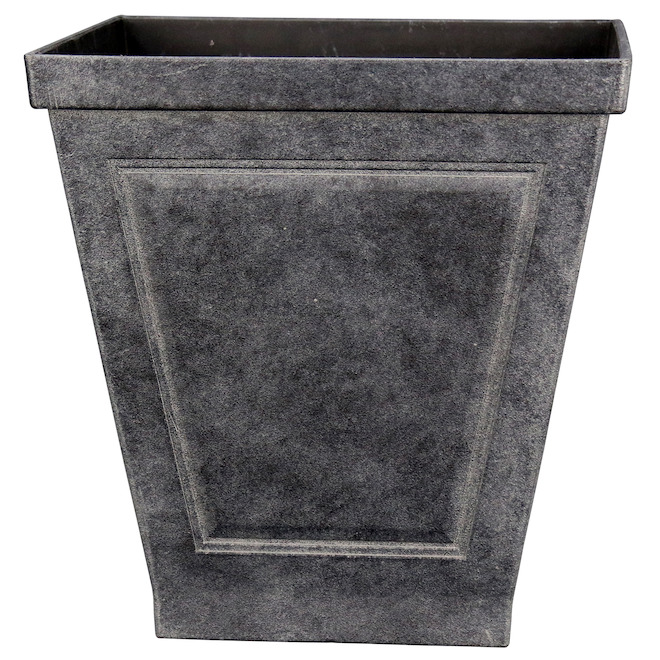 Bazik 15.3 x 16.5-in Square Black Resin Outdoor Planter