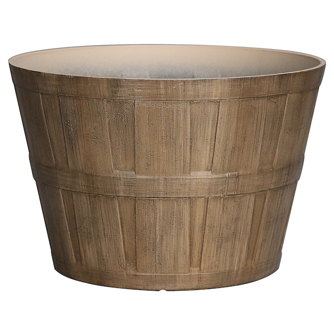 Bazik 13.5 x 9.25-in Beige Resin Basket Outdoor Planter