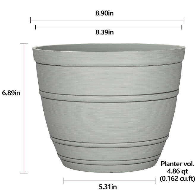 Bazik Kara 8.4 x 6.9-in Off-White Resin Indoor/Outdoor Flower Pot